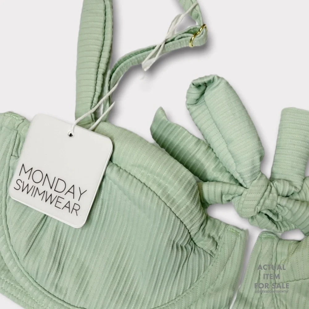 Monday Swimwear Sage Green Ribbed Underwire Bikini Top